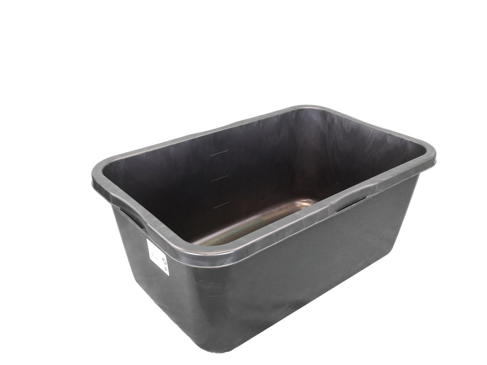 Durable rectangular tub with 4 grips